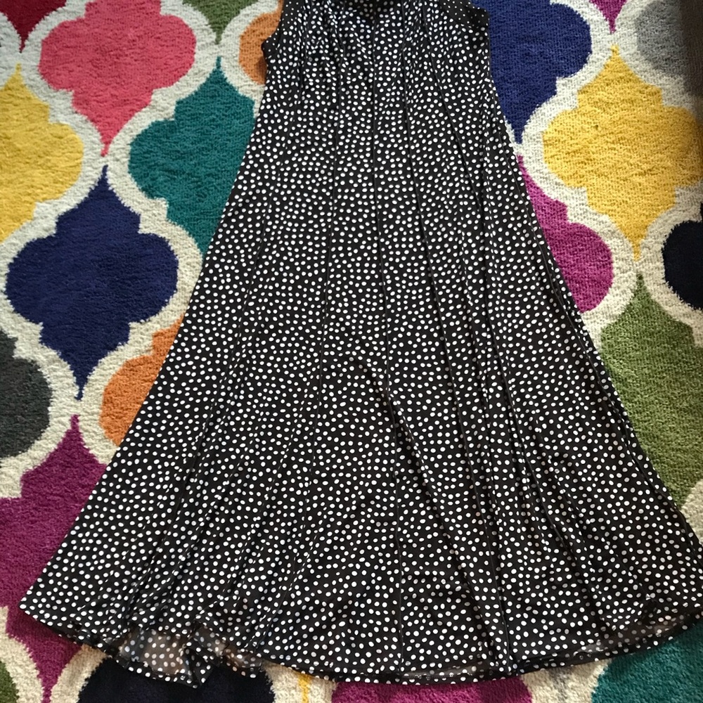 Perceptions 16 brown polka dot stretchy dress